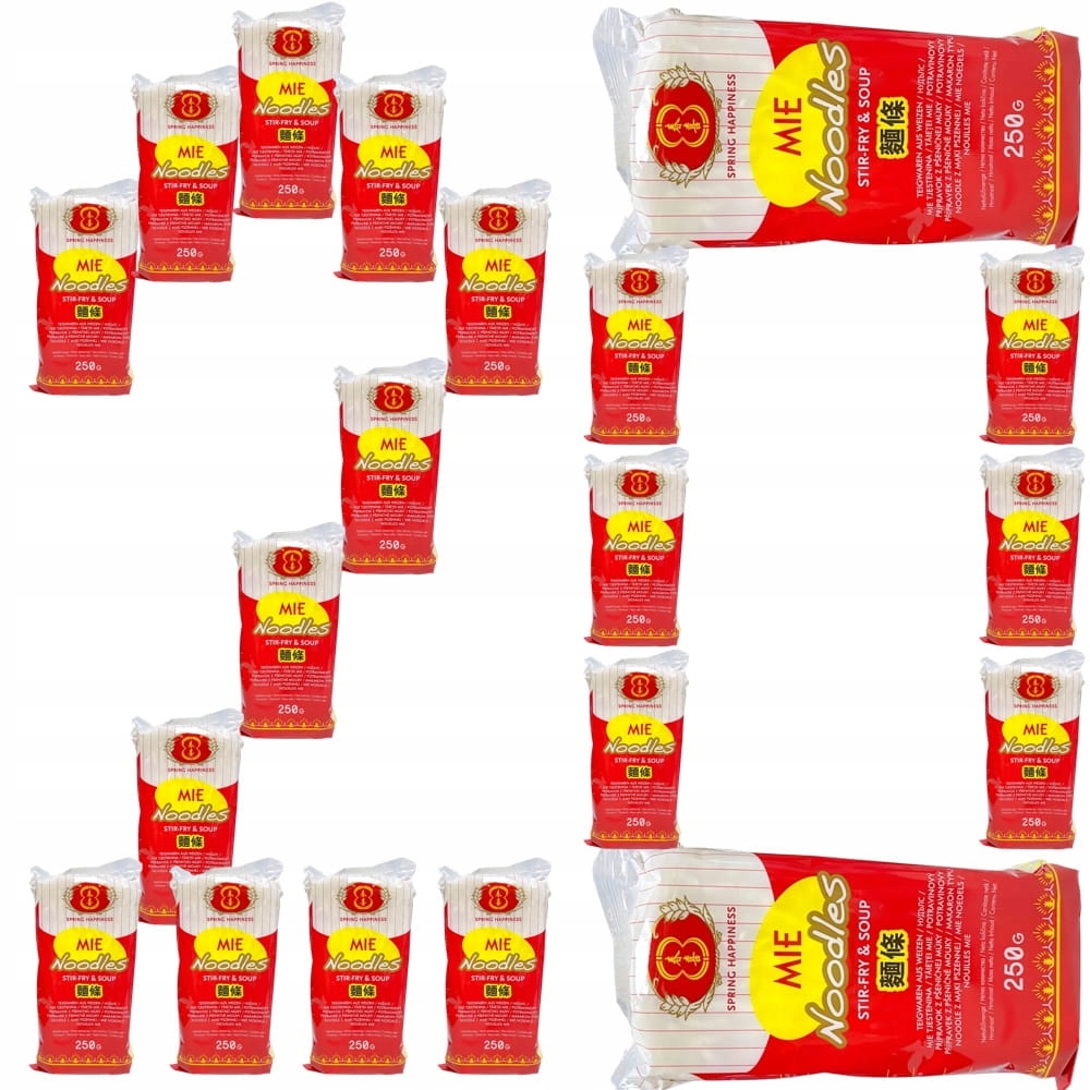 20x Chińskie Szybki Makaron Błyskawiczny Mie Instant Gotowy w 4 Minuty 250g
