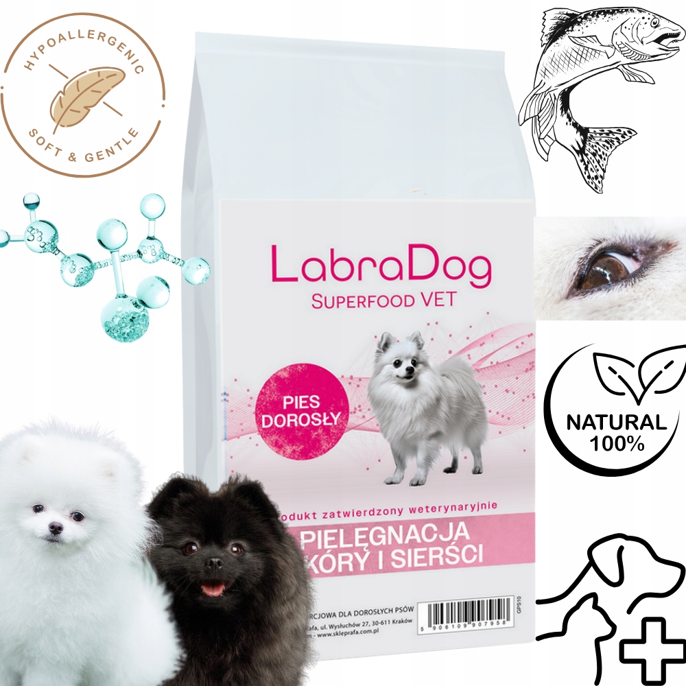 Levně LabraDog Superfood Peptidy Hydrolyzovaný losos pro Pomeraniana 1,5 kg