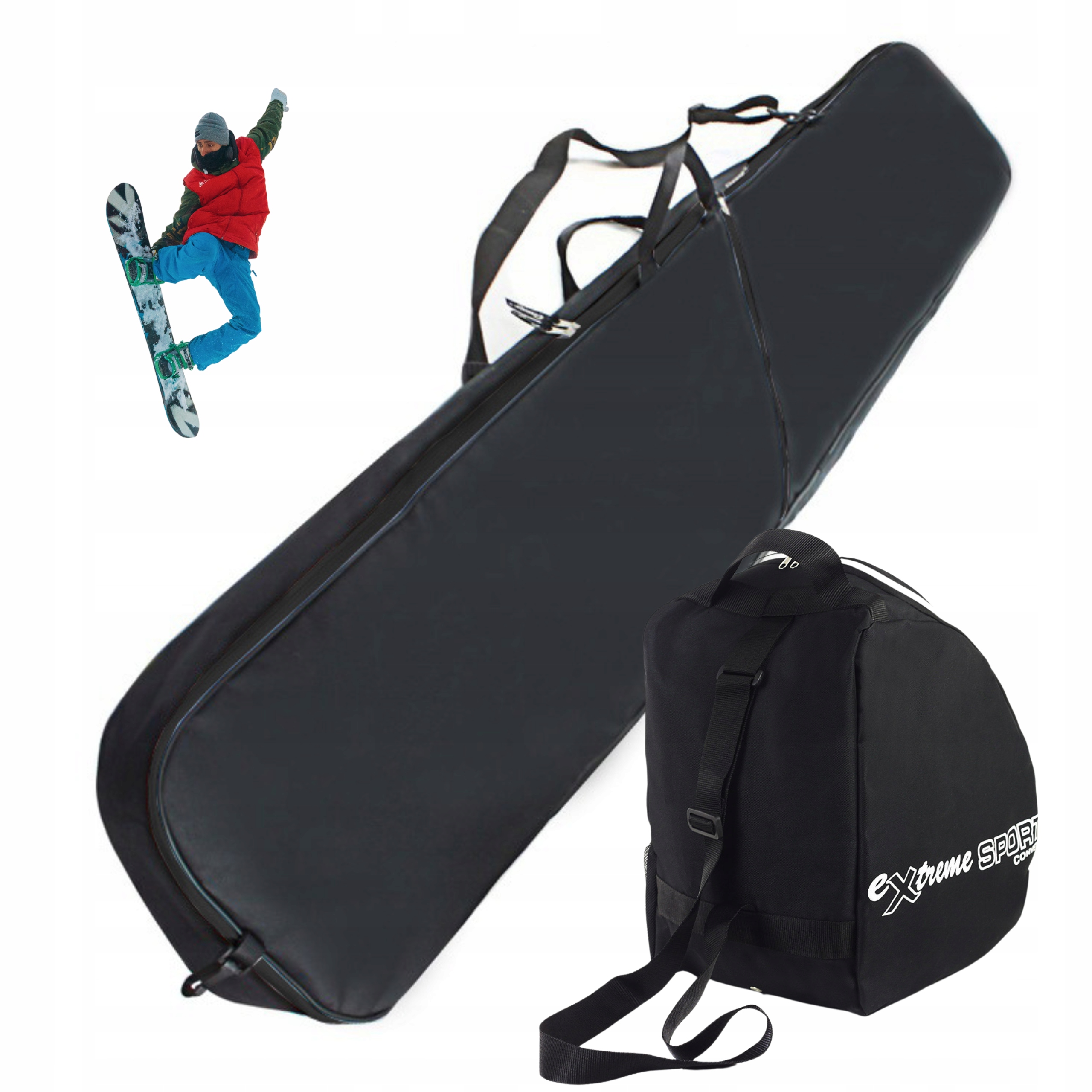 Obal na snowboard 170 cm Taška na boty a helmu Polský