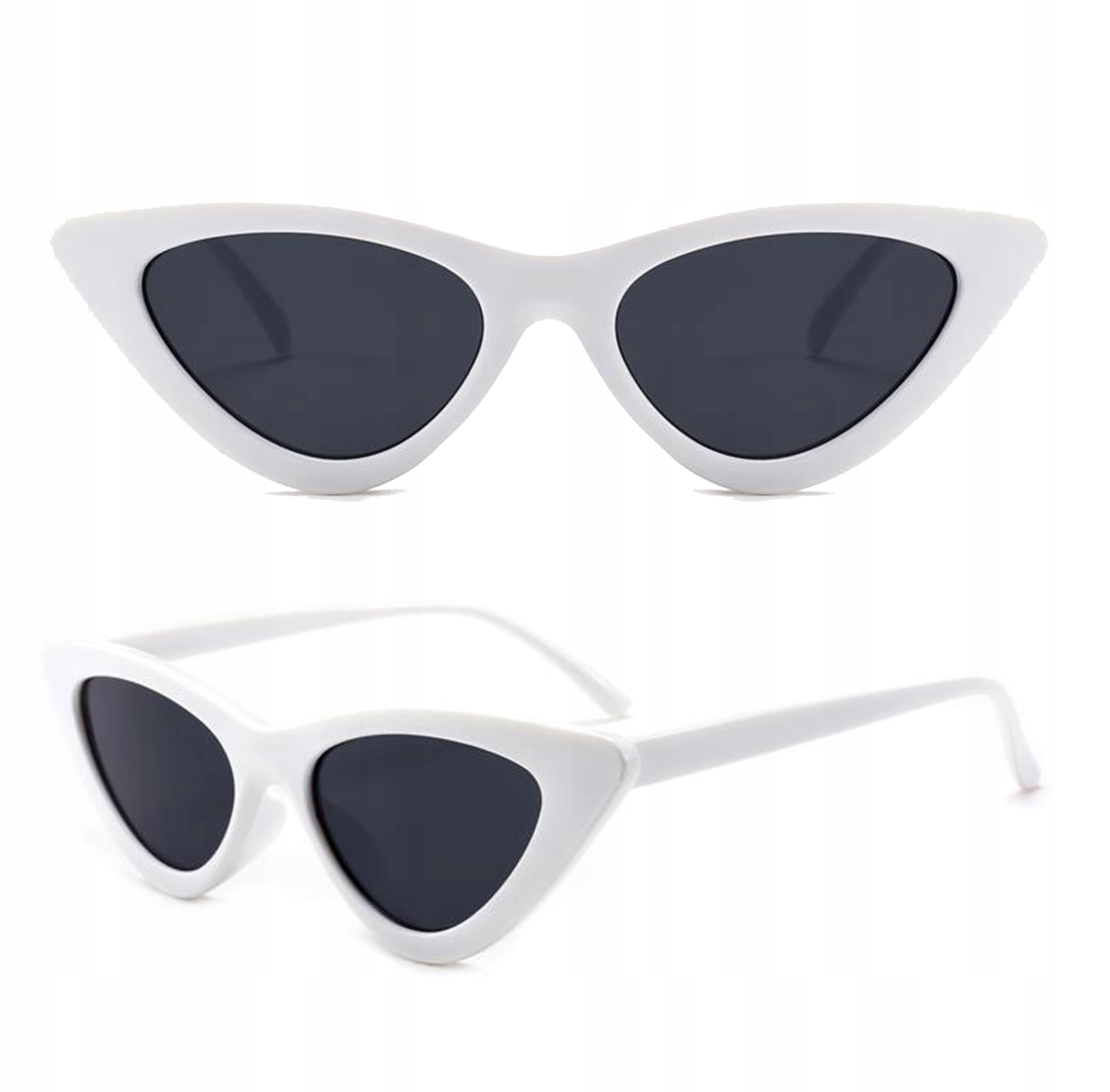 

Okulary Damskie Kocie Glamour Białe Cat Eye Doll