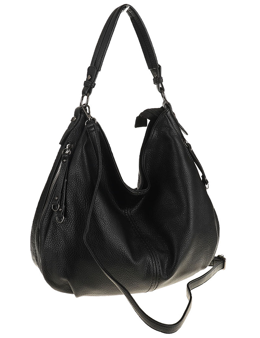 Torebka Damska Shopper Modna Duża Listonoszka Worek na Ramię LH2503 Czarna