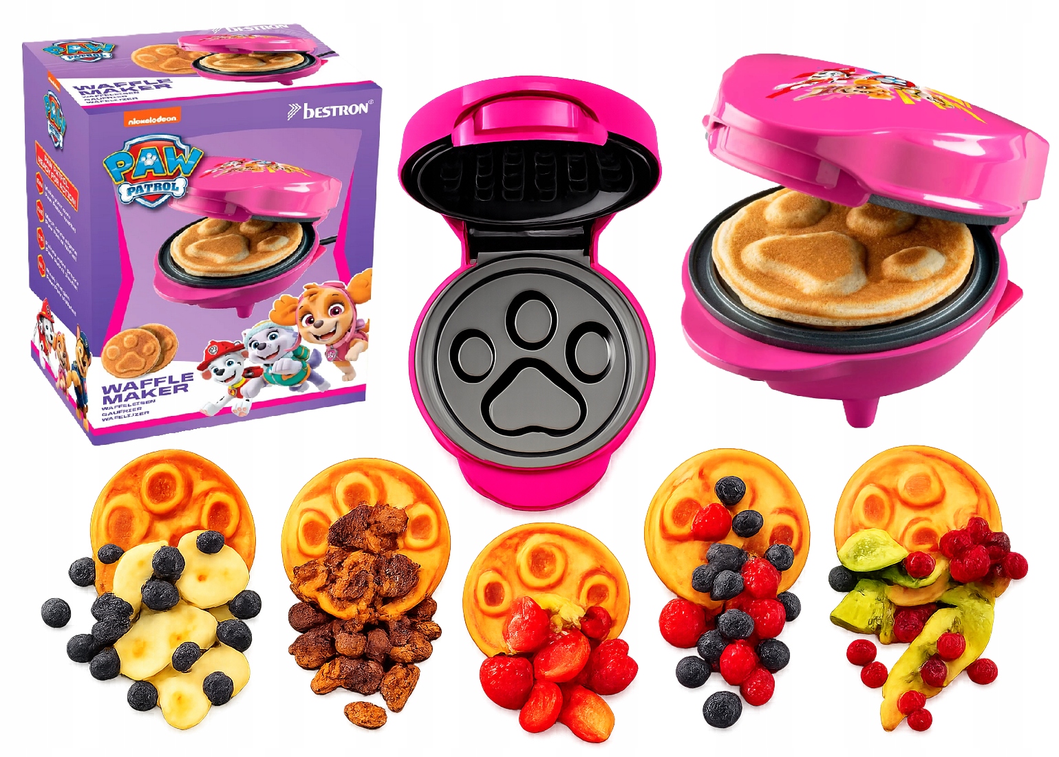 Gofrownica Paw Patrol Psi Patrol Mała Różowa Odcisk Psa