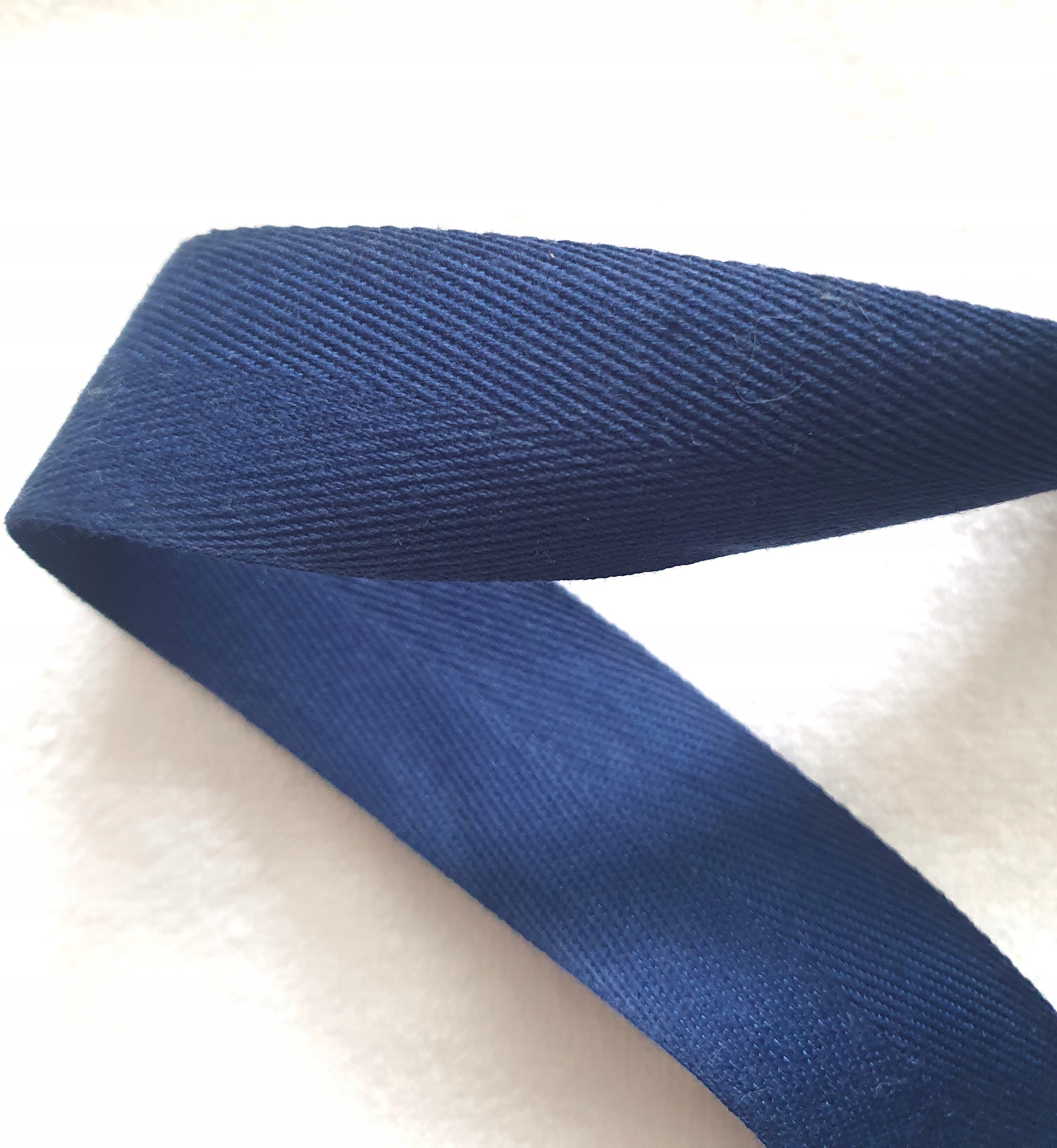 Tasiemka taśma bawełniana 20 mm jodełka granat 1mb