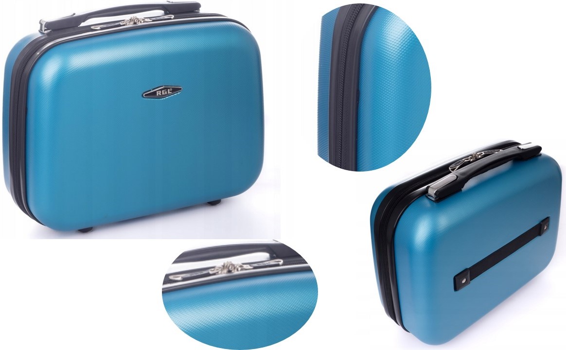 Kuferek Do Walizki Abs Kosmetyczka Bagaż Rgl Niebieski Metaliczny