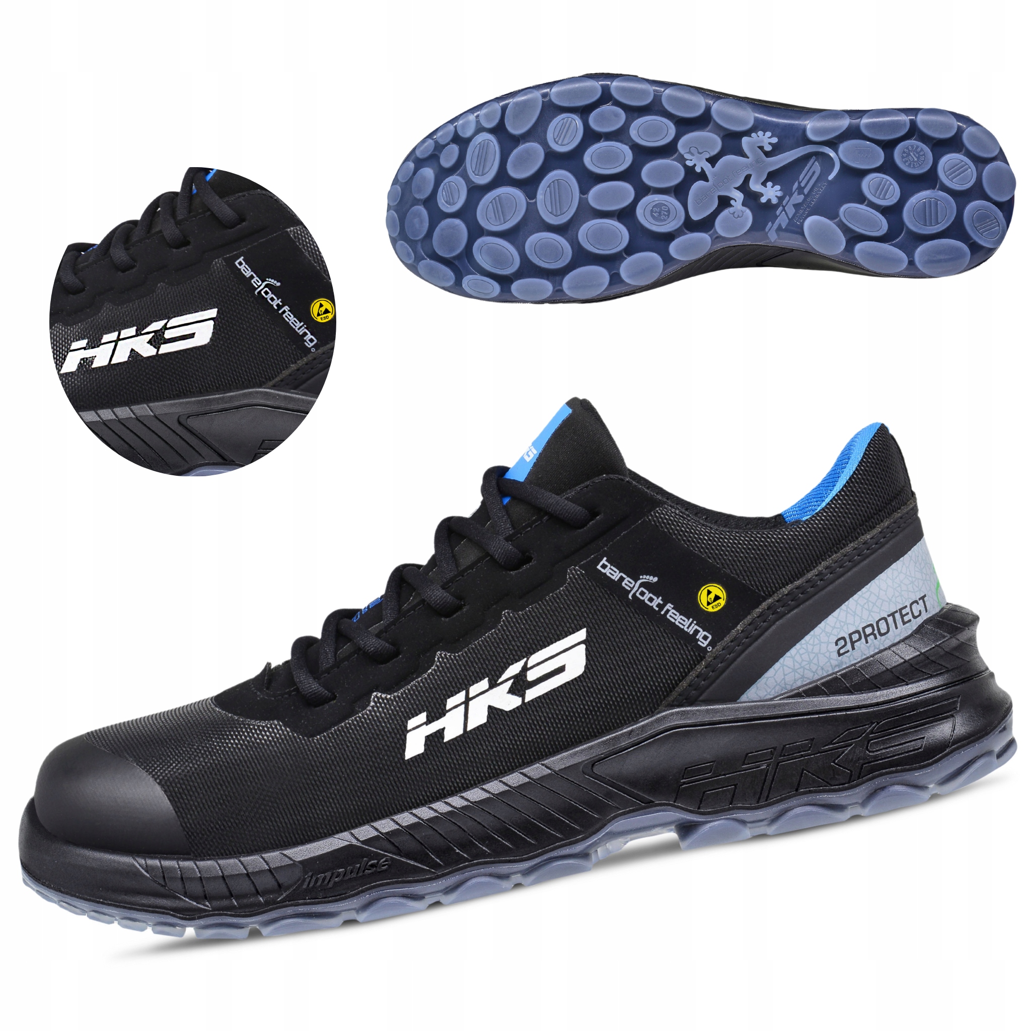 Lekkie Sportowe Buty Robocze Półbuty Ochronne Bhp Hks Bfs 40 S3 Barefoot