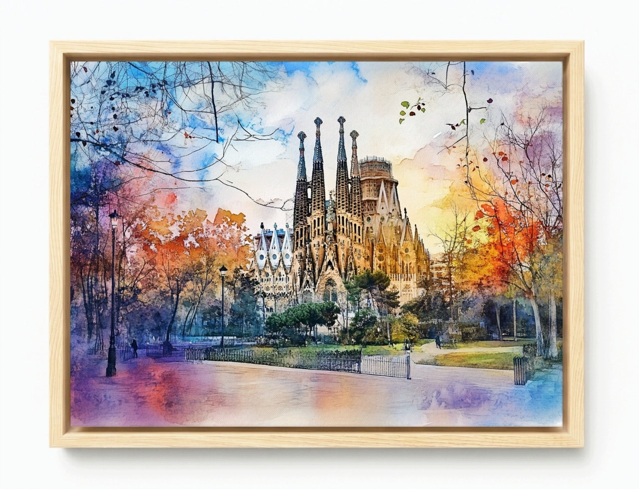 Obraz Rama American Box Mesto Barcelona Katedra Sagrada Familia 80x60