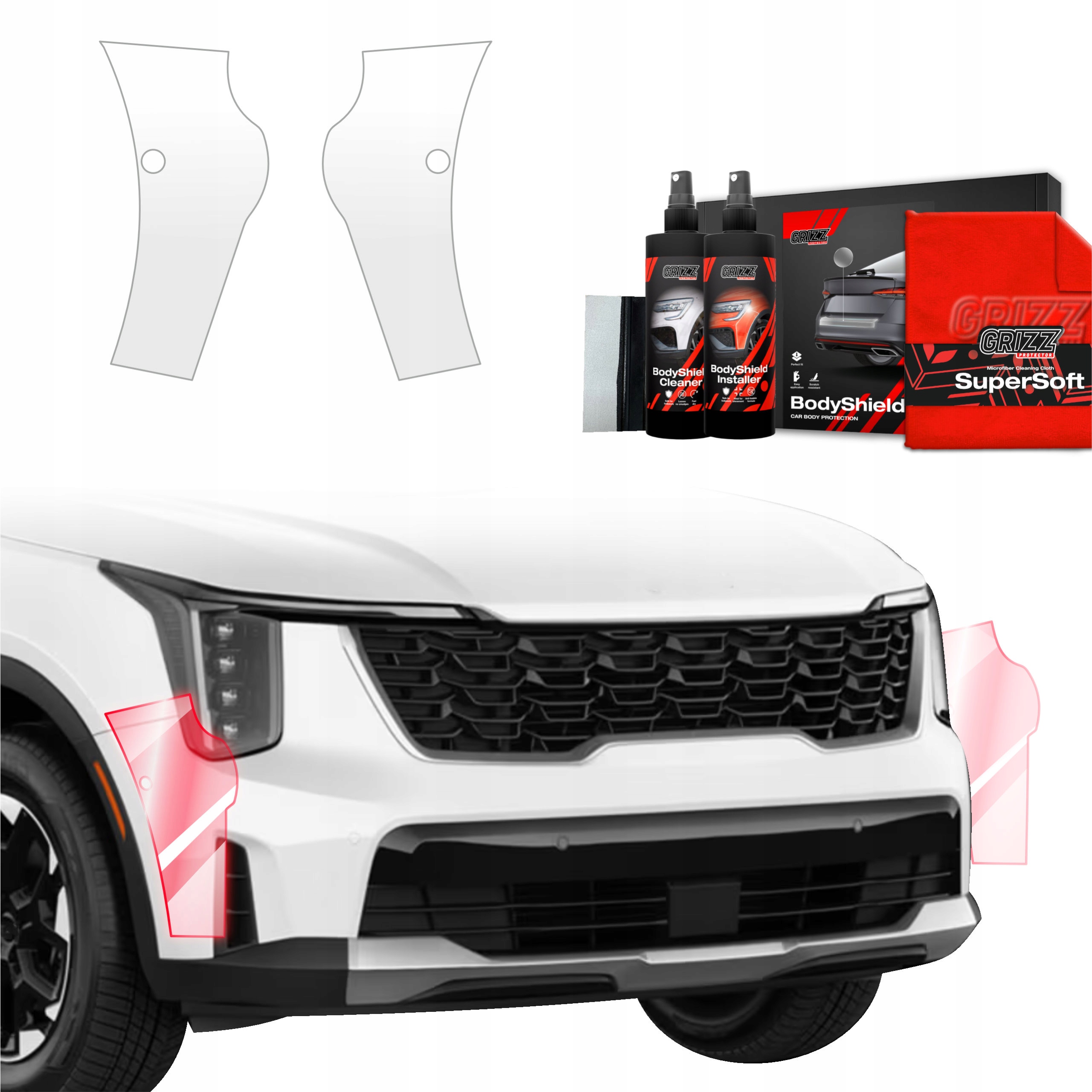 2v1 Fólie na nárazník Ppf pro Kia Sorento (2023-2025) Grizz