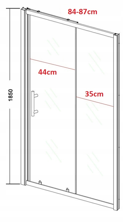 ! Czarne BLACK PRZESUWNE Drzwi 85 cm reg. 84-87cm Marka Lavado