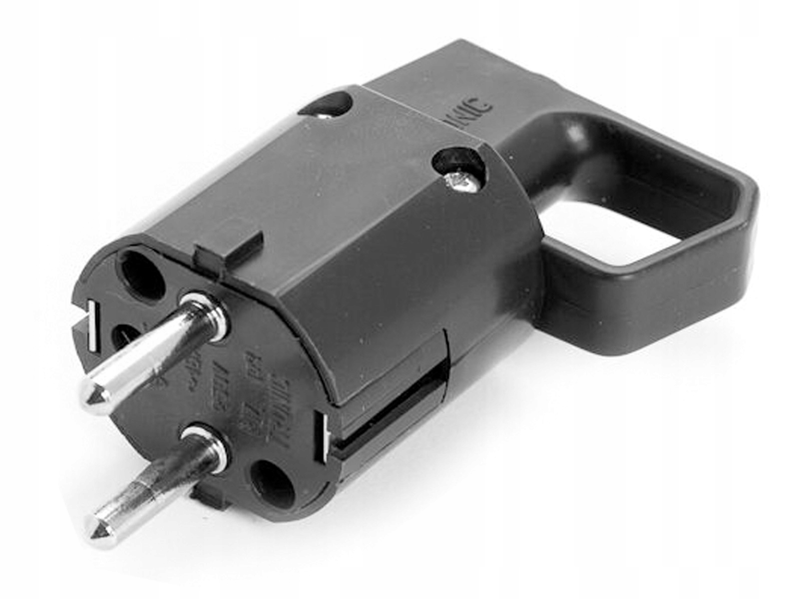 

Wtyczka z uziemieniem z uchwytem 230V czarna Pl