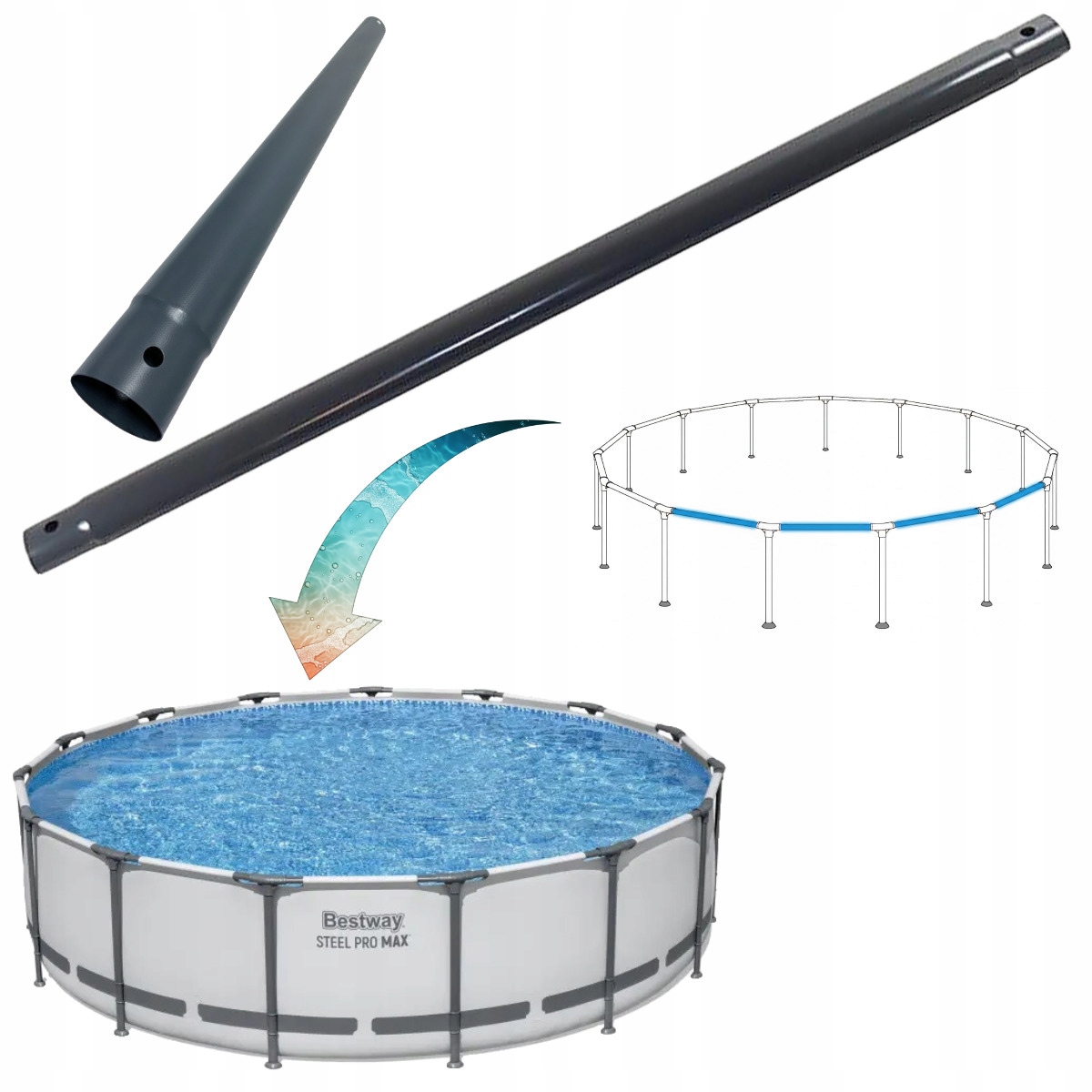 Příčka rámu do bazénu Bestway 5612X – originální vodorovná trubka
