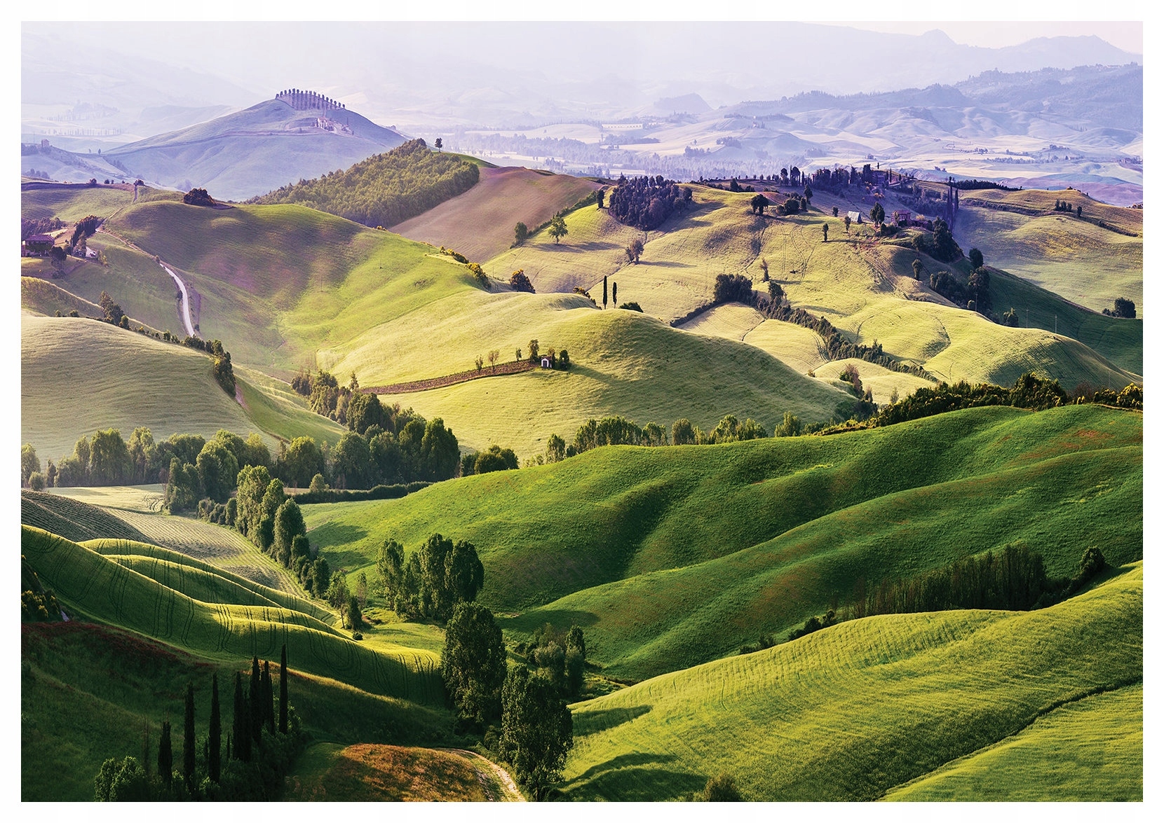 Fototapeta Zelené kopce v mlze, horská krajina, příroda 208x146 lepidlo