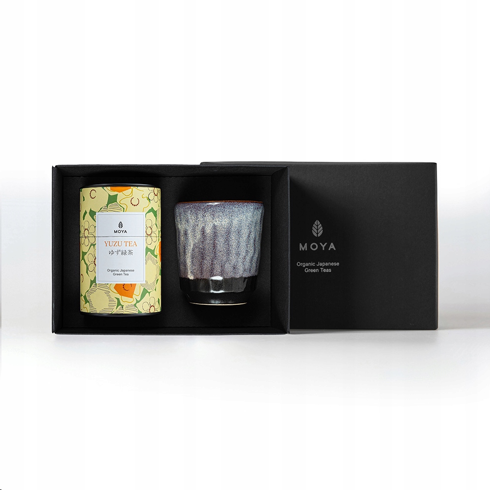 Zestaw organiczna zielona herbata Moya Yuzu Tea i kubek Murasaki