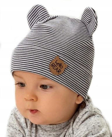 

Czapka Wiosenna Chłopięca -miś- r.44-46 6-9 m-cy