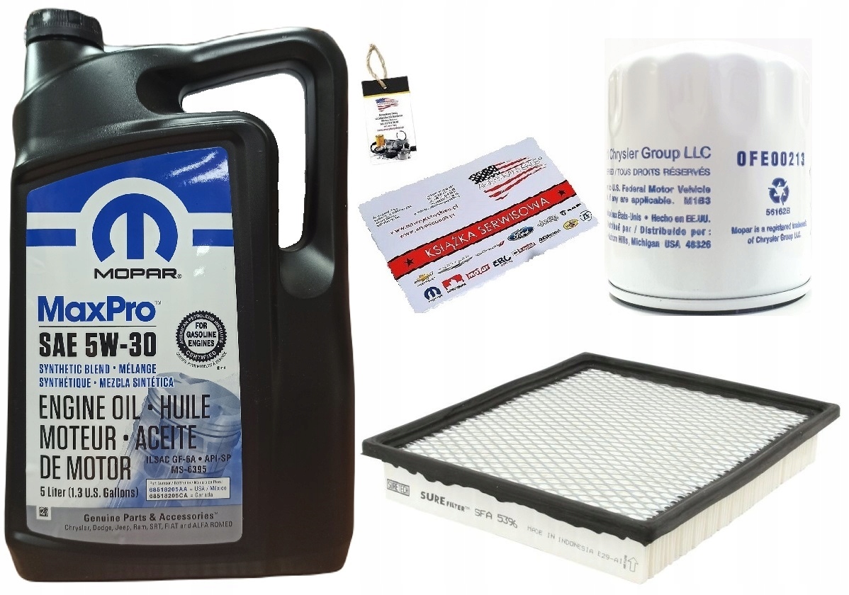 MOPAR 5W30 + FILTRY DODGE CARAVAN 2,4 01-07