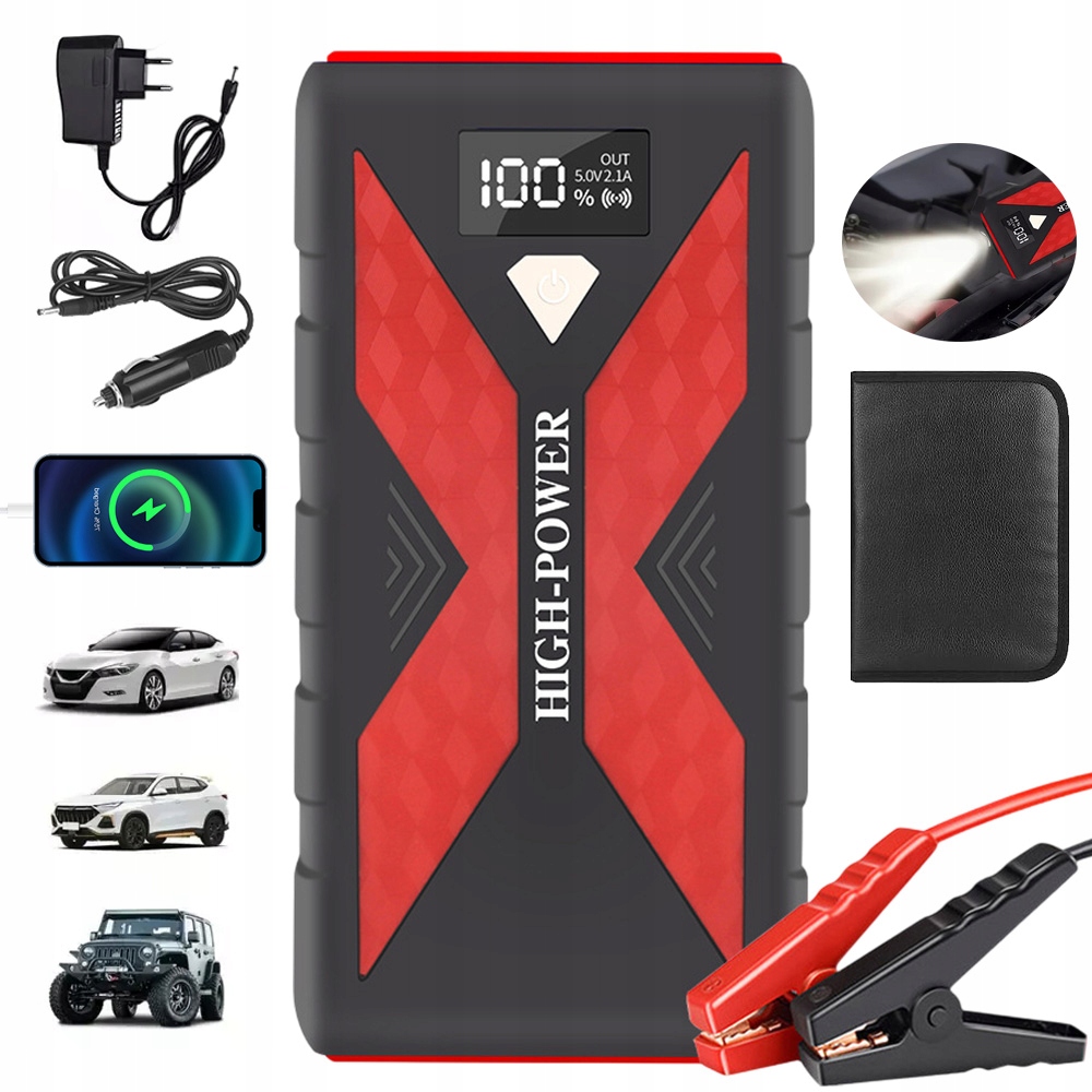 Startovací Zařízení Do Auta Start Jump Starter Powerbank 12V 8.0Ah