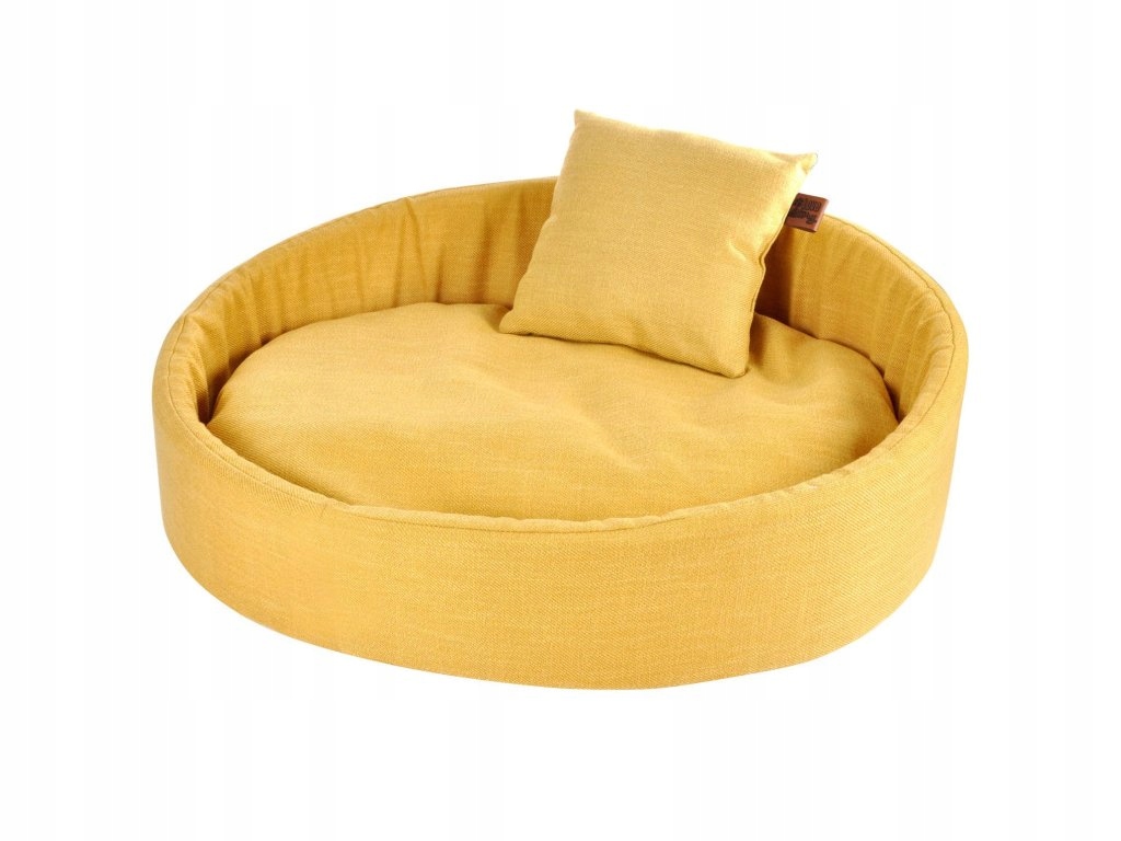 Levně Pelíšek pro psa s polštářkem Cosy, 80 x 60 cm, žlutý