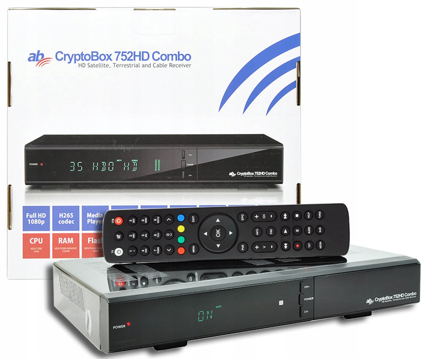 Dekoder DVB-C, DVB-S, DVB-S2, DVB-T, DVB-T2 AB-COM 752HD