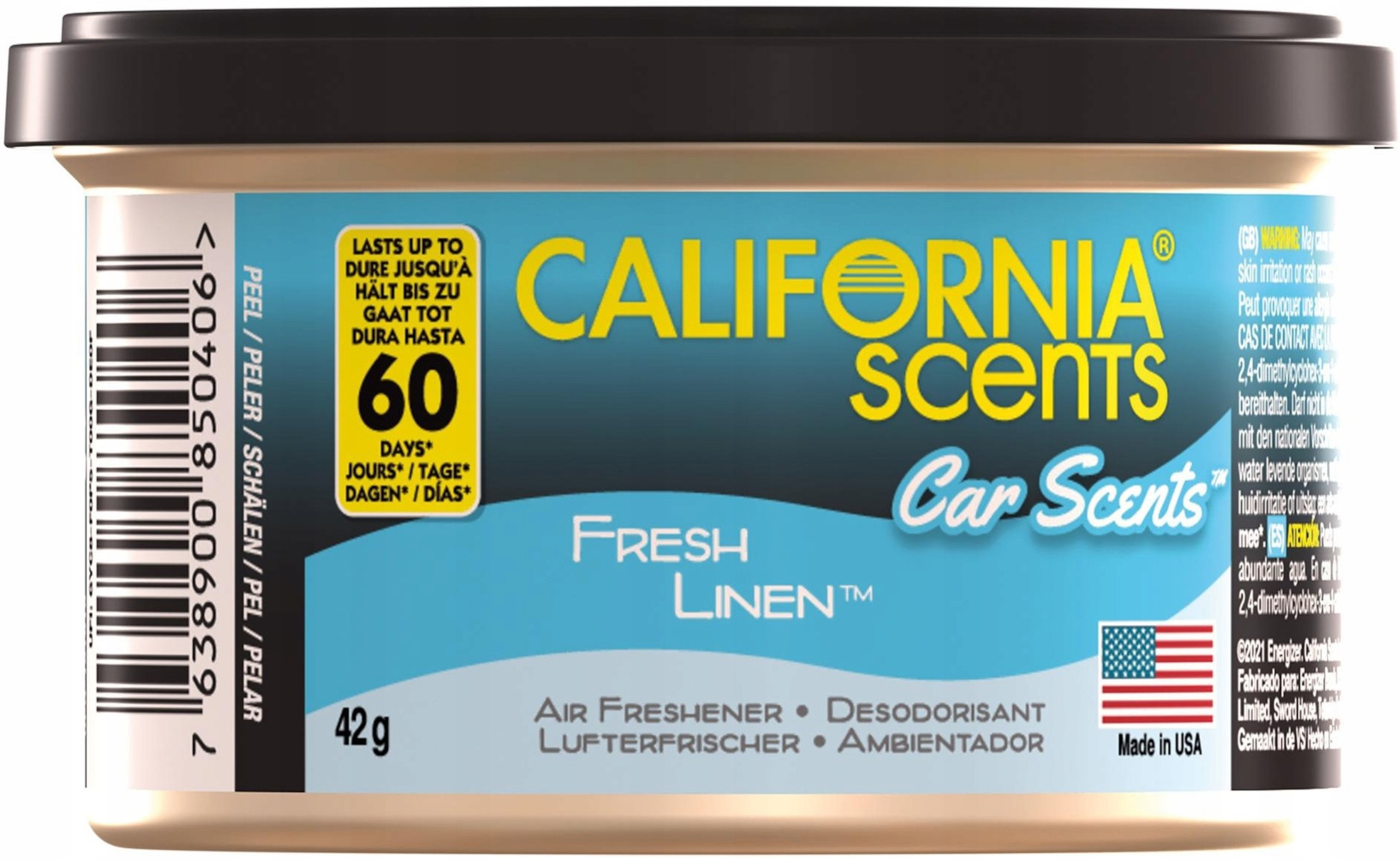 Puszka Zapachowa CALIFORNIA CAR SCENTS Fresh Linen 42g