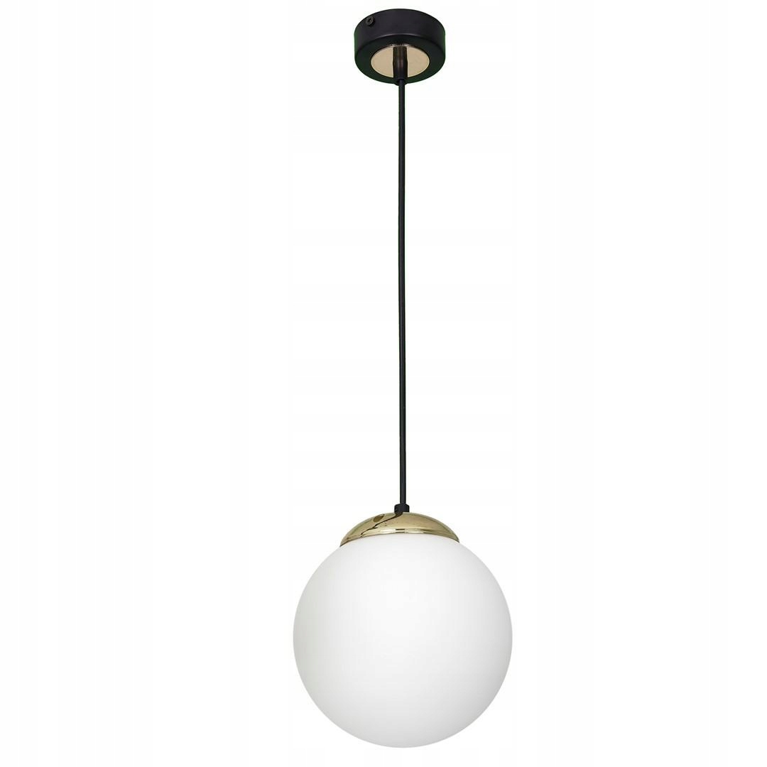 Závěsná lampa skleněná koule stínidlo bílá zlatá obývací pokoj