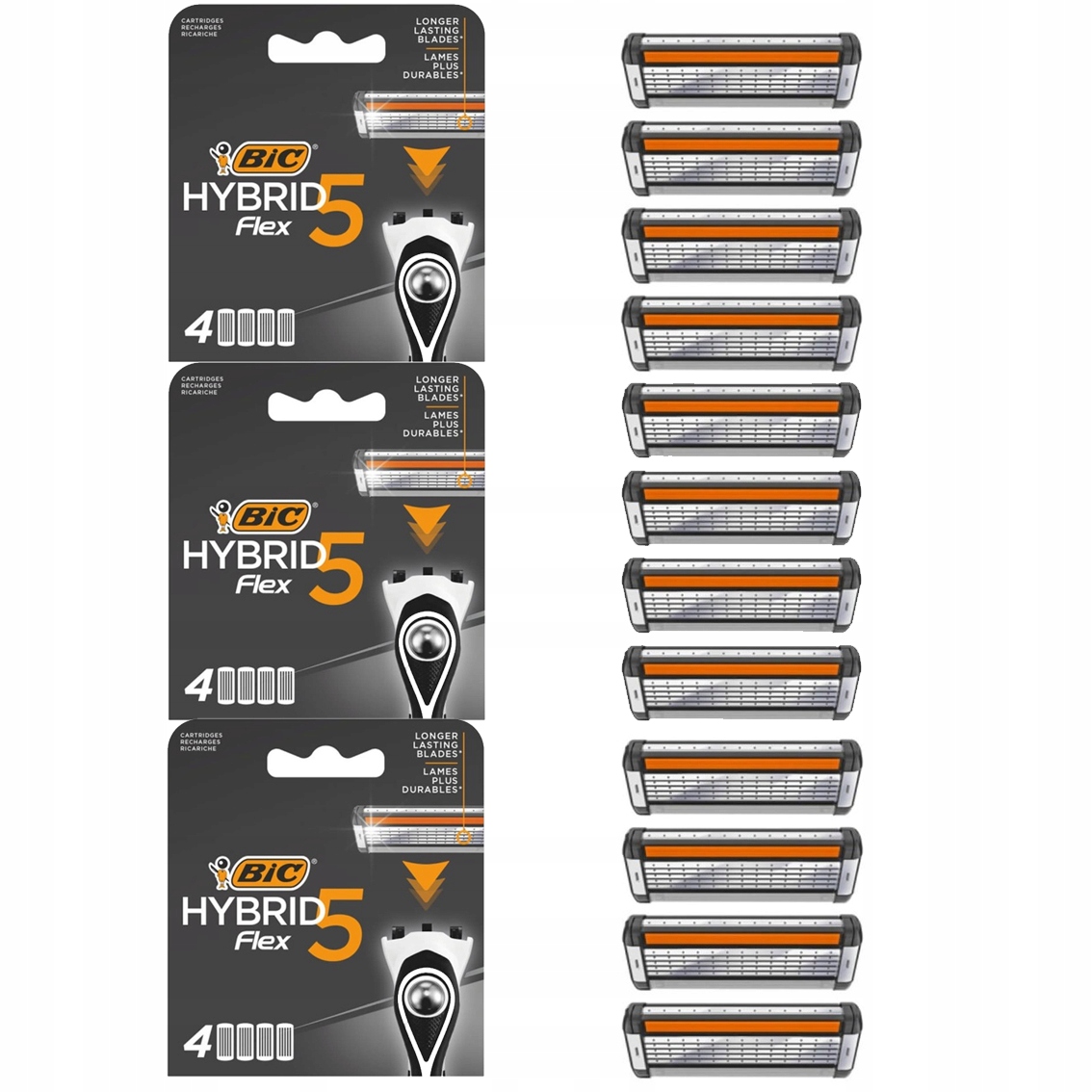 Wkłady do maszynek golarek Bic Hybrid Fleostrzy