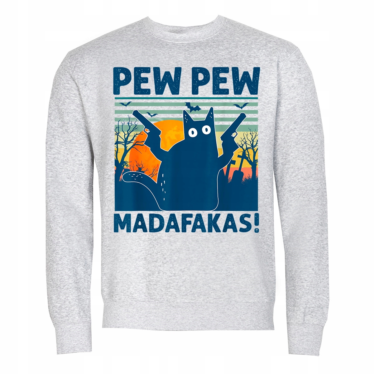 Pánská Mikina Pew Pew Madafakas Tmavě Modrá Kočka