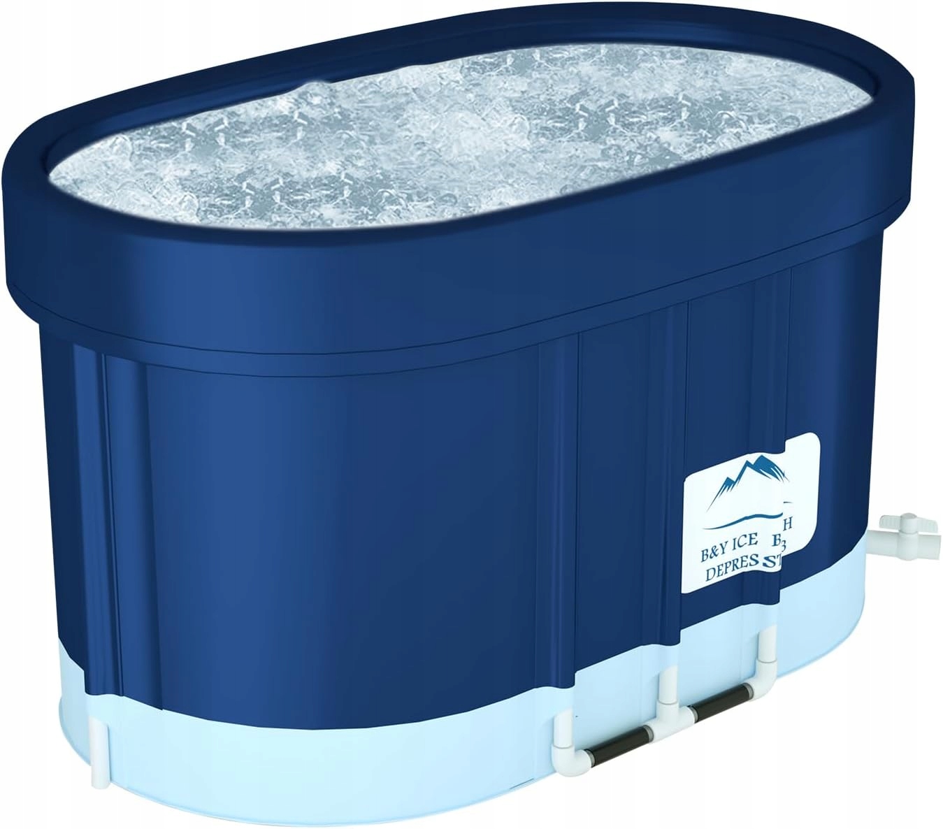 B&y Skladacia mobilná vaňa do ľadového kúpeľa 100x65x65 cm, terapia chladom
