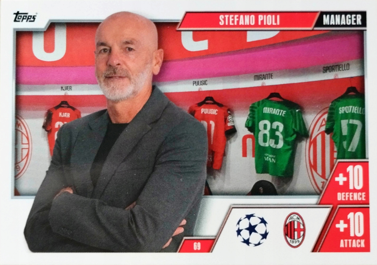 Topps Match Attax Extra 2023/2024 Manager 69 Stefano Pioli Milan