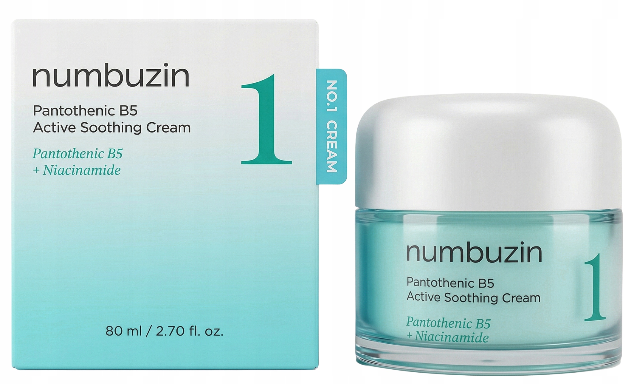 Numbuzin No 1 Pantothenic B5 Active Soothing Zklidňující krém na obličej 80 ml