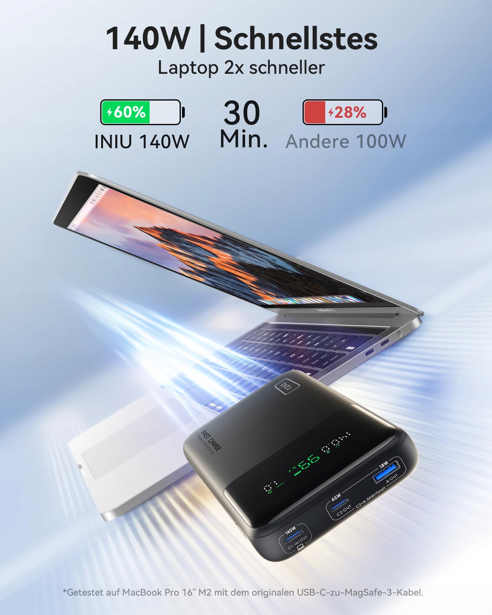 INIU Power Bank 25000mAh 140W USB C Dla Telefonów i Laptopów — miniatura 2