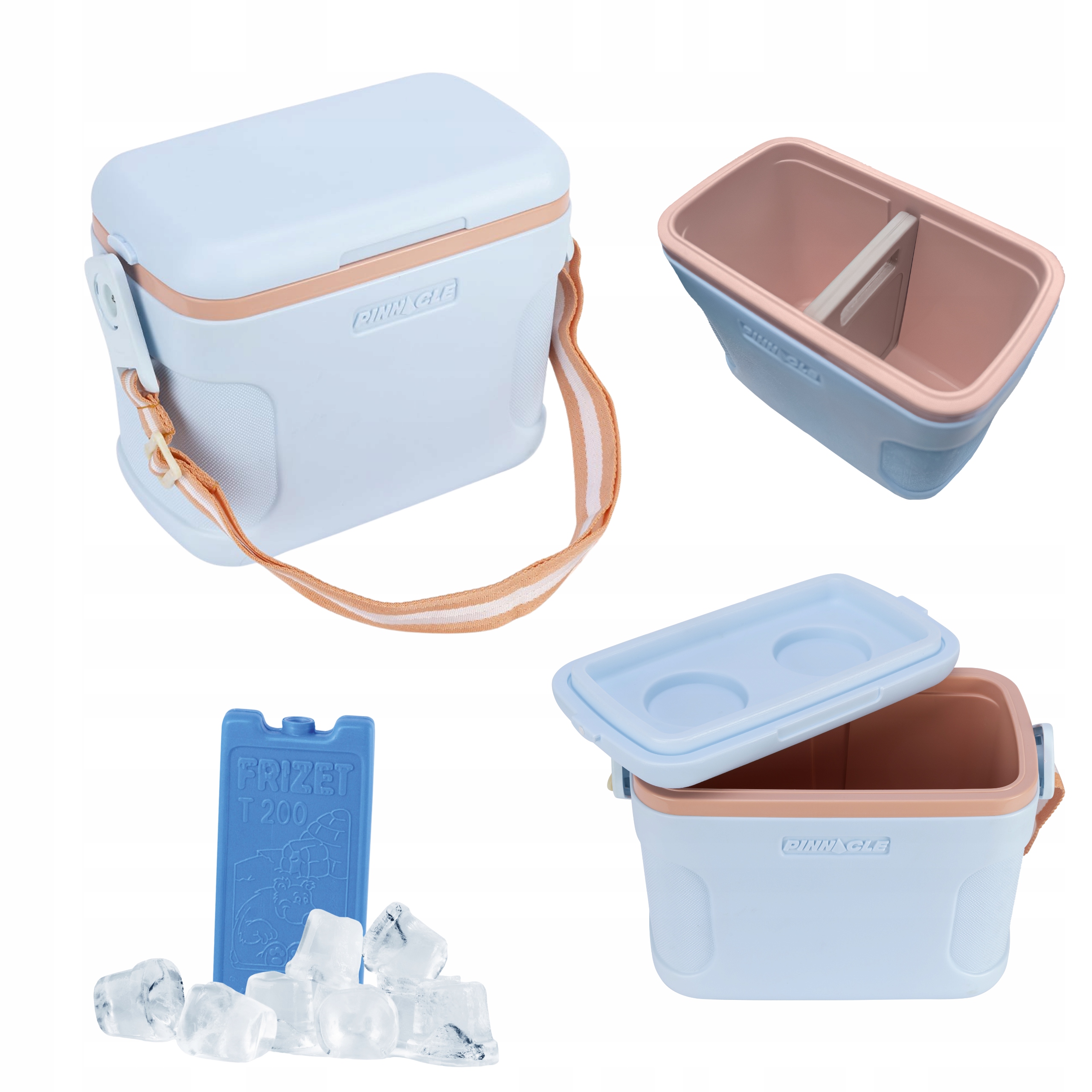 Turistická chladnička s pohodlným ramenem 8 l modrá Pinnacle 2 chladicí vložky