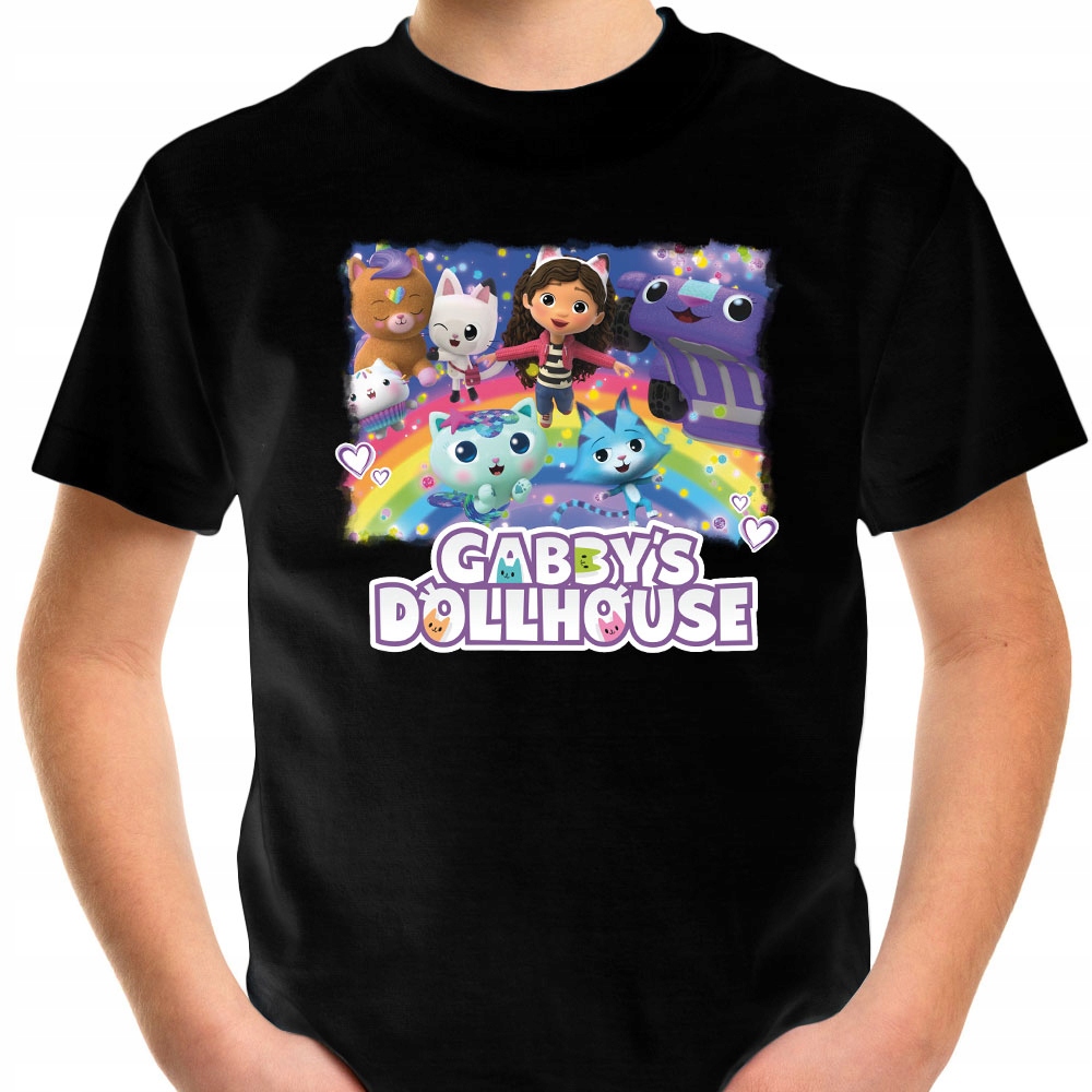 T-SHIRT KOSZULKA DLA DZIECKA KOCI DOMEK GABI 128 SUPER JAKOŚĆ