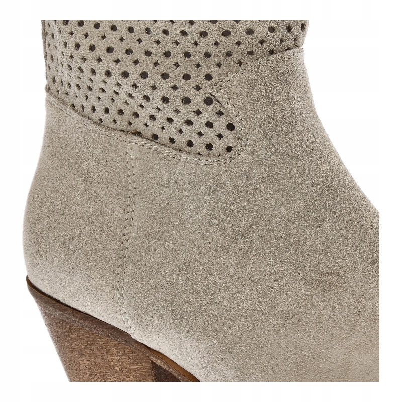 Beżowe Kozaki Simen Modne Kowbojki Damskie Rozmiar 40