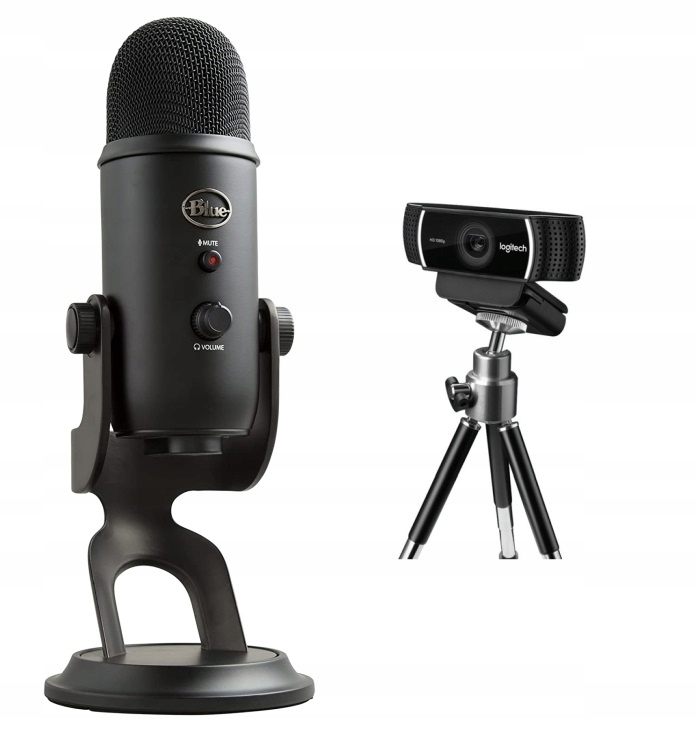 Mikrofon Blue Yeti USB + Kamera Logitech C922 Pro