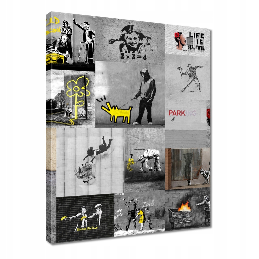 

Obraz 60x80 Mix Kolaż Collage Banksy