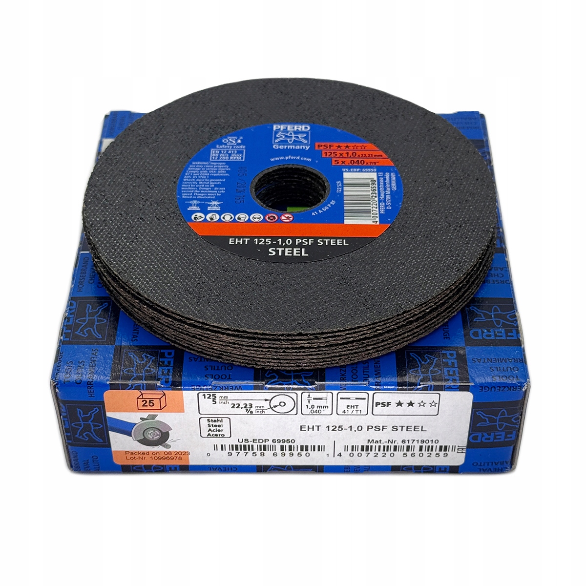 Tarcza Do Cięcia Metalu Stali Pferd Psf Steel 125x1,0 mm x 25 sztuk