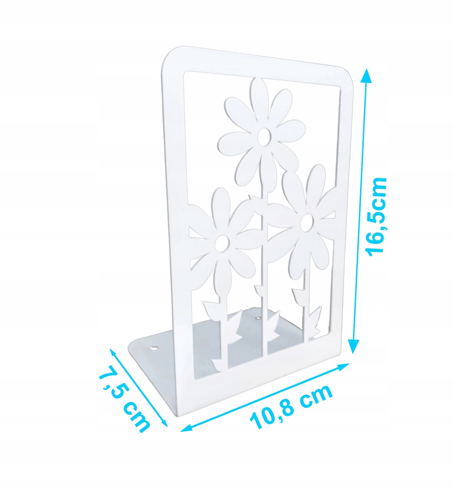 Podpórka do książek biała KWIATEK + GRATIS Marka bez marki