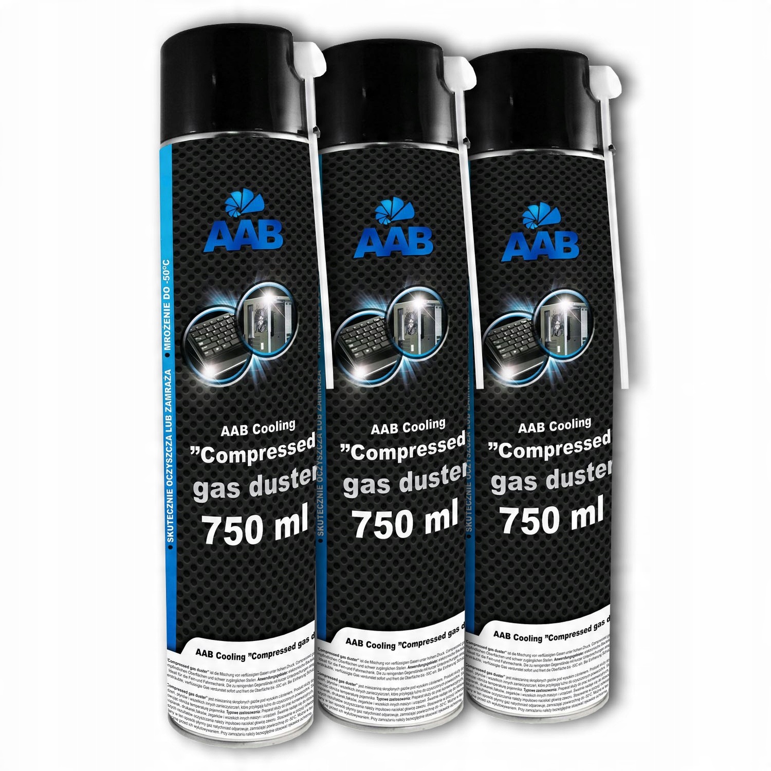

3x Aab Cooling Sprężone Powietrze 750ml + 6x Rurka