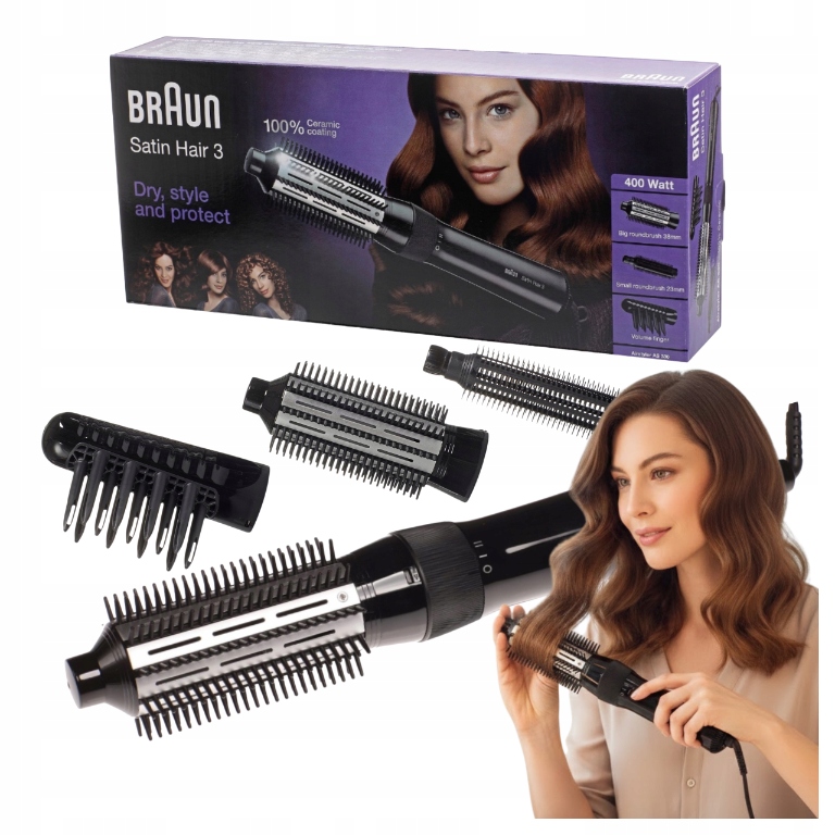 Lokówko-suszarka Braun BRAS330E 400W Ceramiczna 2 Głowice Dyfuzor