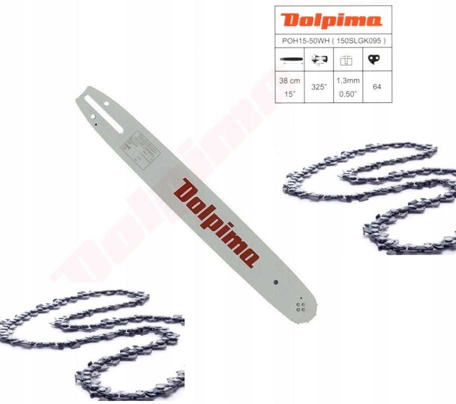 Prowadnica 38CM 325 1,3 2 Łańcuchy Husqvarna 435 440E 445 450E 455 Rancher