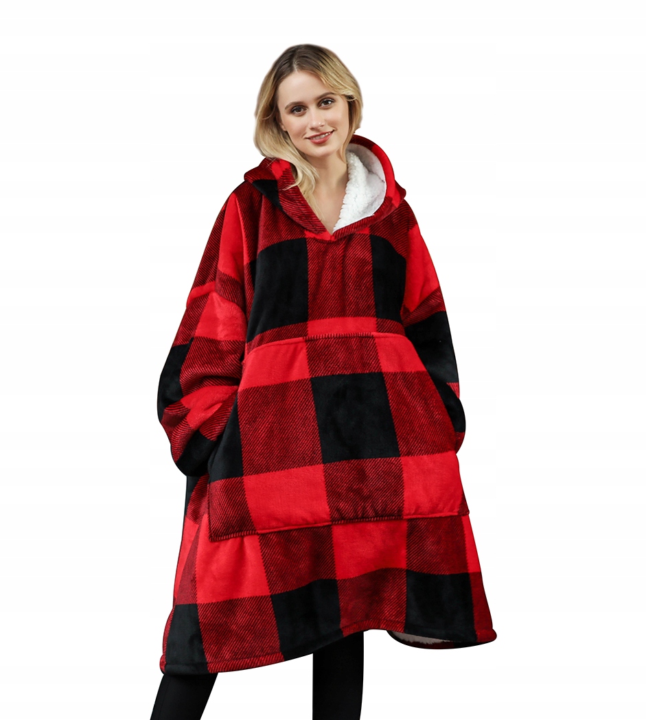 

Bluza Koc Kocobluza Ciepła Oversize 2w1 Krata Duża