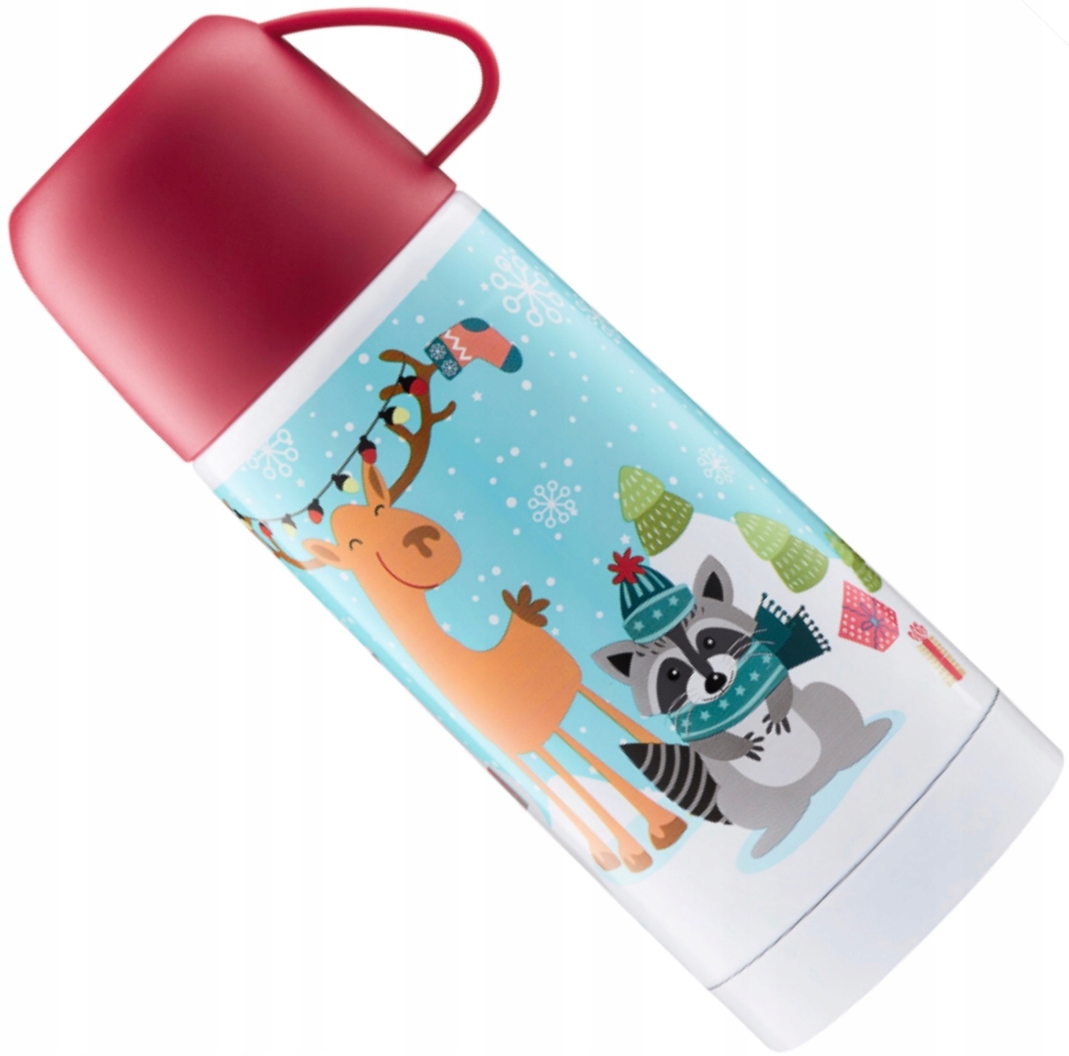 TERMOS DZIECIĘCY DO SZKOŁY Z KUBKIEM 320ml STALOWY dla dzieci zwierzęta