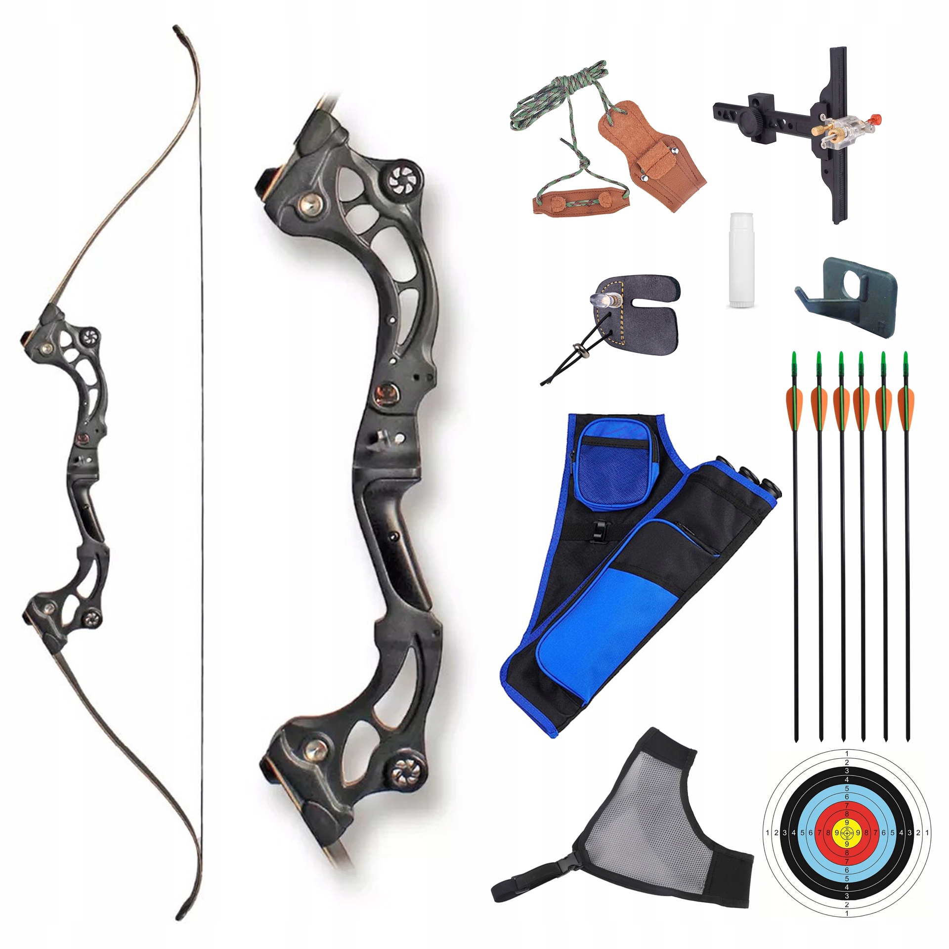 Skládací reflexní luk 35 lbs Raven Black 64" s bohatým příslušenstvím