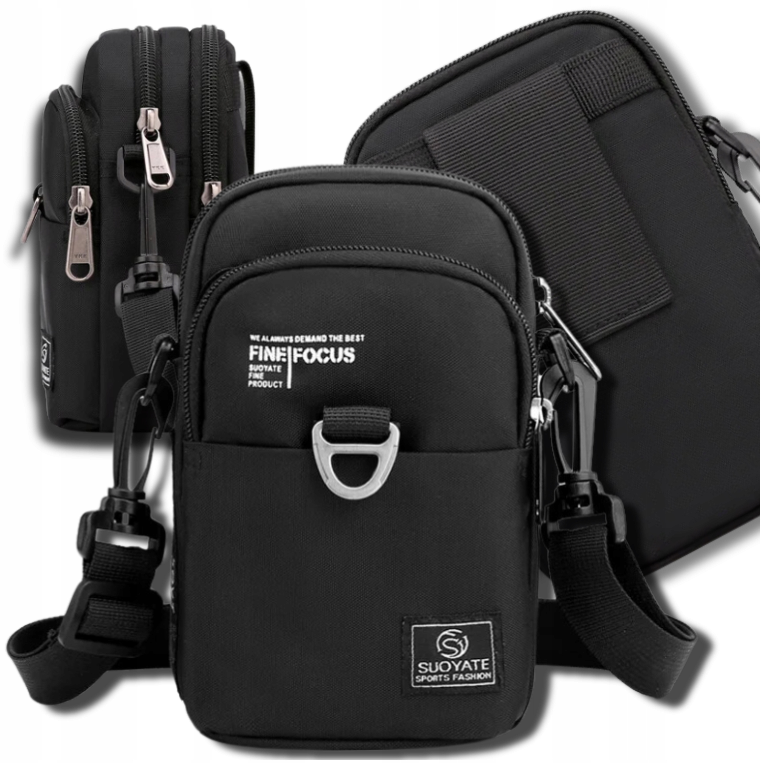 Męska Torba Sportowa Saszetka Torebka Damska ramię czarna pojemna miejska