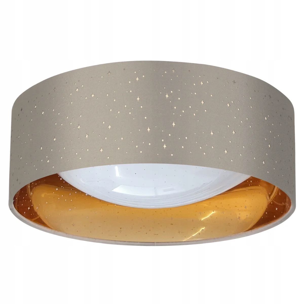 Stropní Svítidlo stropní Led kulatý šedý zlatý s hvězdičkami do ložnice 32 cm Polux