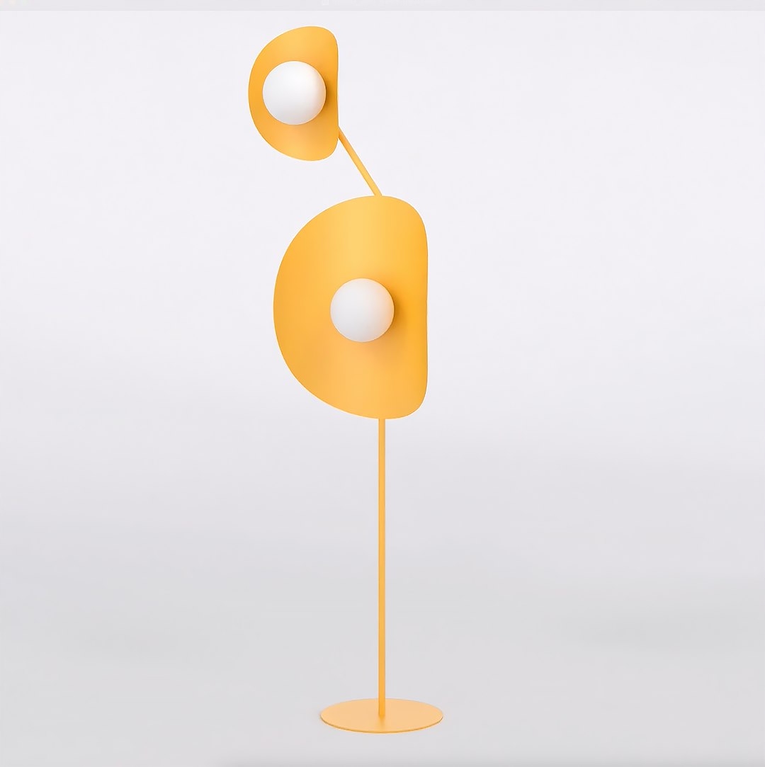 Podlahová lampa Delulu LP2 v oranžovej farbe – umelecký dizajn