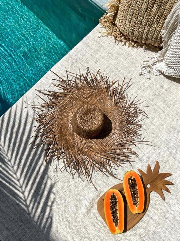 KAPELUSZ SŁOMKOWY Brązowy Kapelusz Słomka Pleciony Marka BALI BALI