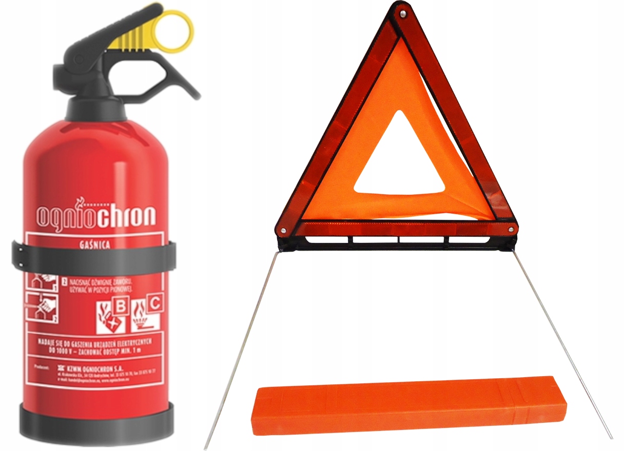 

Zestaw bezpieczeństwa do auta Gaśnica i Trójkąt