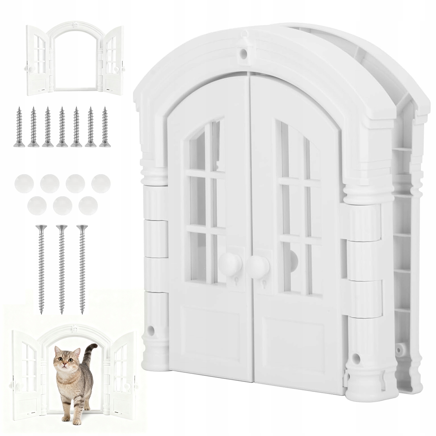 Levně Kyvadlová Dvířka Pro Kočky Psa Dveře S Dvojitými Dveřmi 24 x 27.3 CM