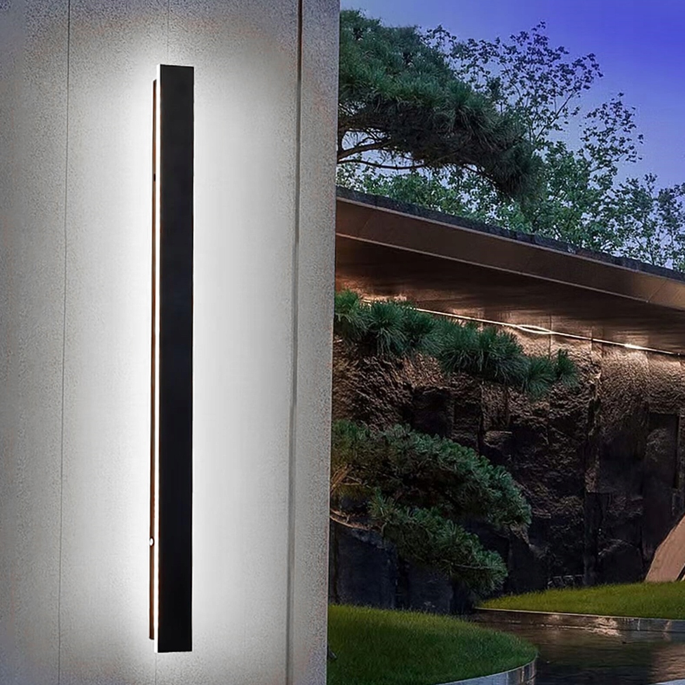 32W Led nástěnné svítidlo Fasádní lampa IP65 Nástěnné Černá 100CM Bílá Studená