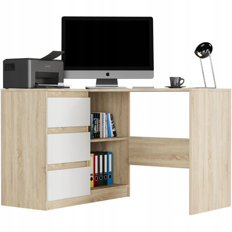 MEBLE BIURKO NAROŻNE KOMPUTER Lewe Sonom MIX N-4L